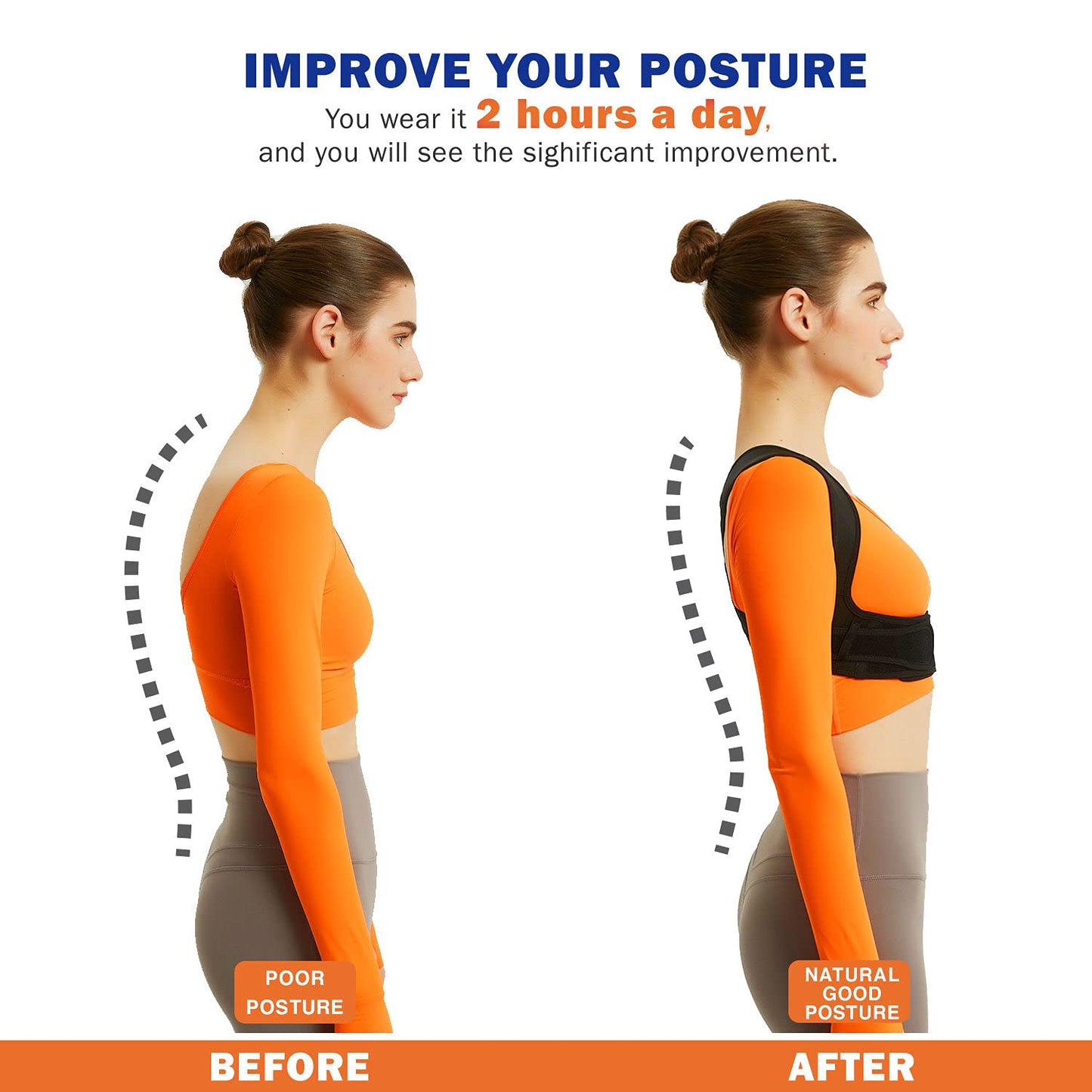 Posture Corrector for Women and Men, Adjustable Upper Back Brace, Breathable Back Support Straightener, Providing Pain Relief from Lumbar, Neck, Shoulder, and Clavicle, Back. (Large/Xl(38"-44"))