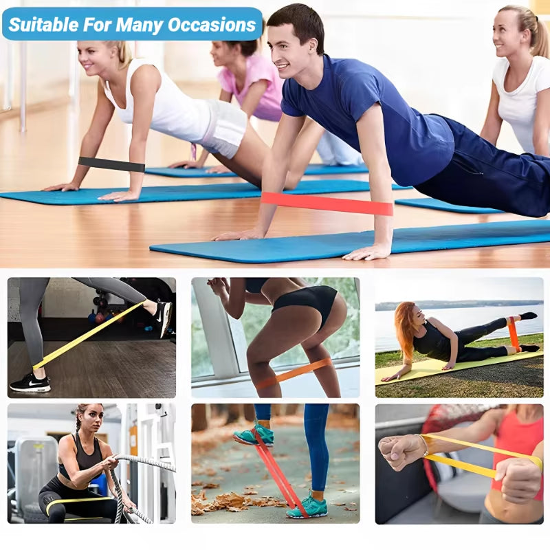 7PC Yoga Rally Circle Resistance Bands Fitness Set Rubber Loop Strength Training Workout Expander Gym Equipment Elastic Portable