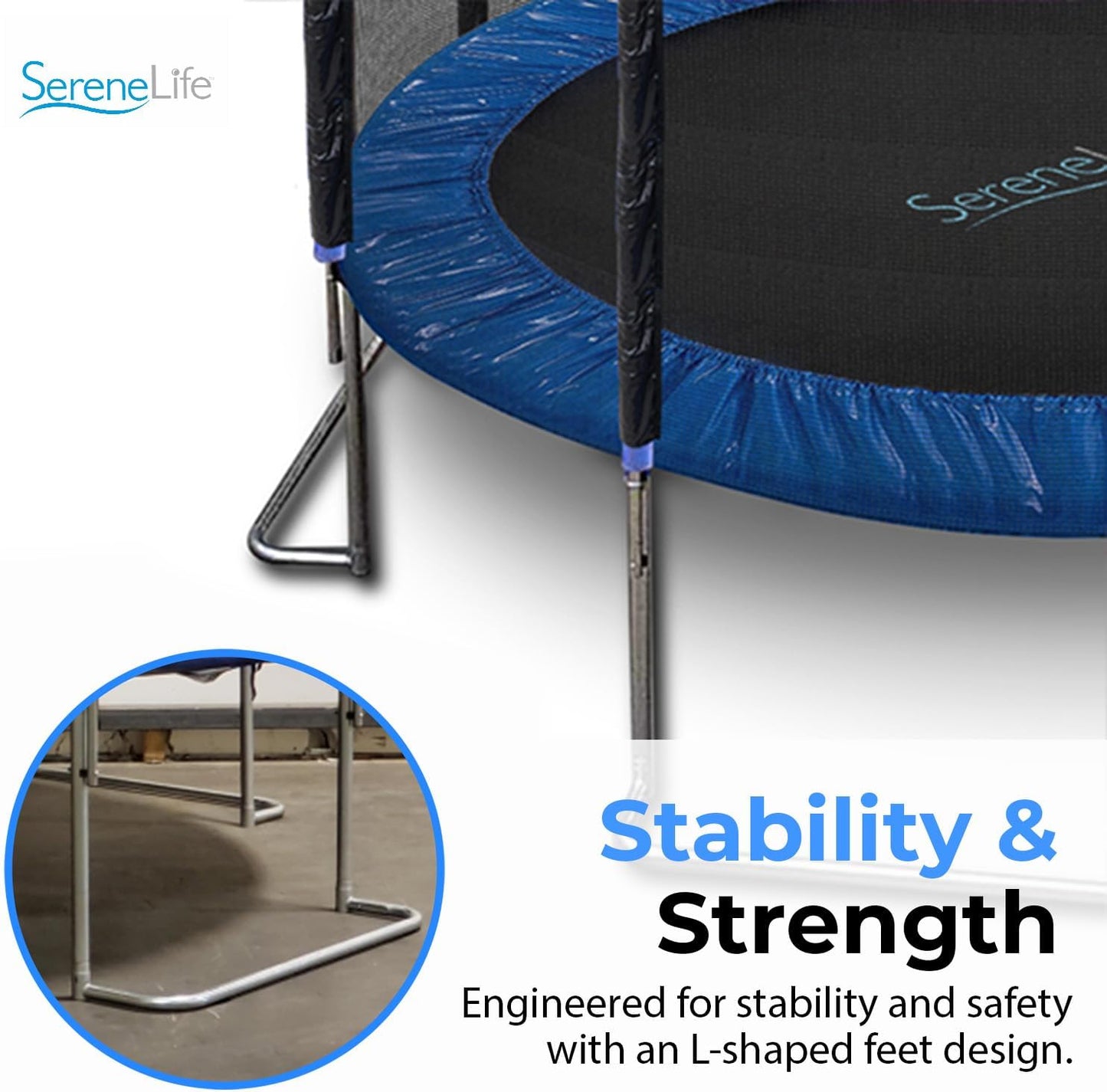 8FT 10FT 12FT 14FT Outdoor Trampoline for Kids and Adults – ASTM Certified Heavy-Duty Backyard Trampoline with Safety Poles, Net Enclosure, and Stable Anti-Rust Frame