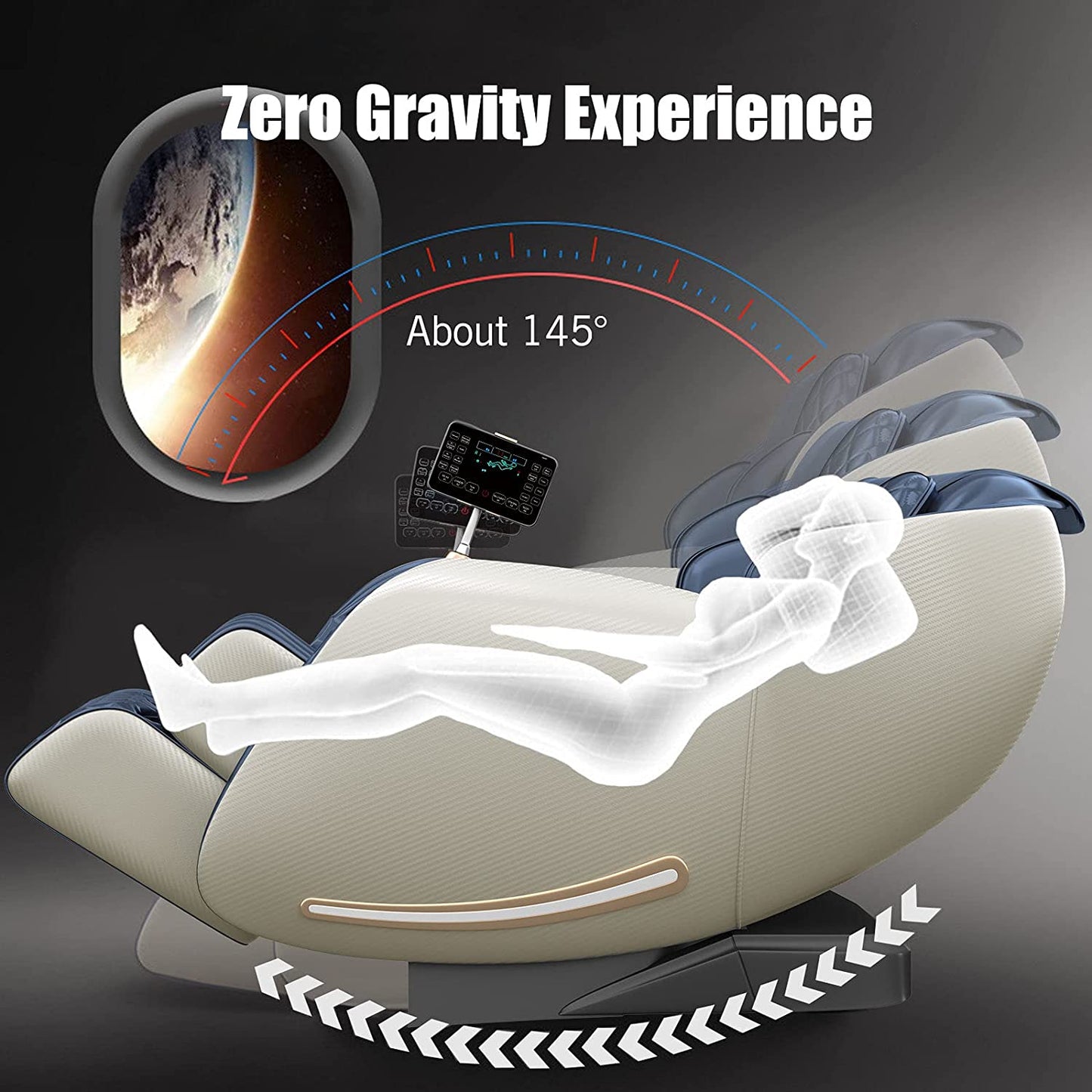 , Full Body Zero Gravity SL Track, Shiatsu Massage Chair Recliner with Heat Body Scan Foot Roller, Favor-06