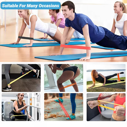 7PC Yoga Rally Circle Resistance Bands Fitness Set Rubber Loop Strength Training Workout Expander Gym Equipment Elastic Portable