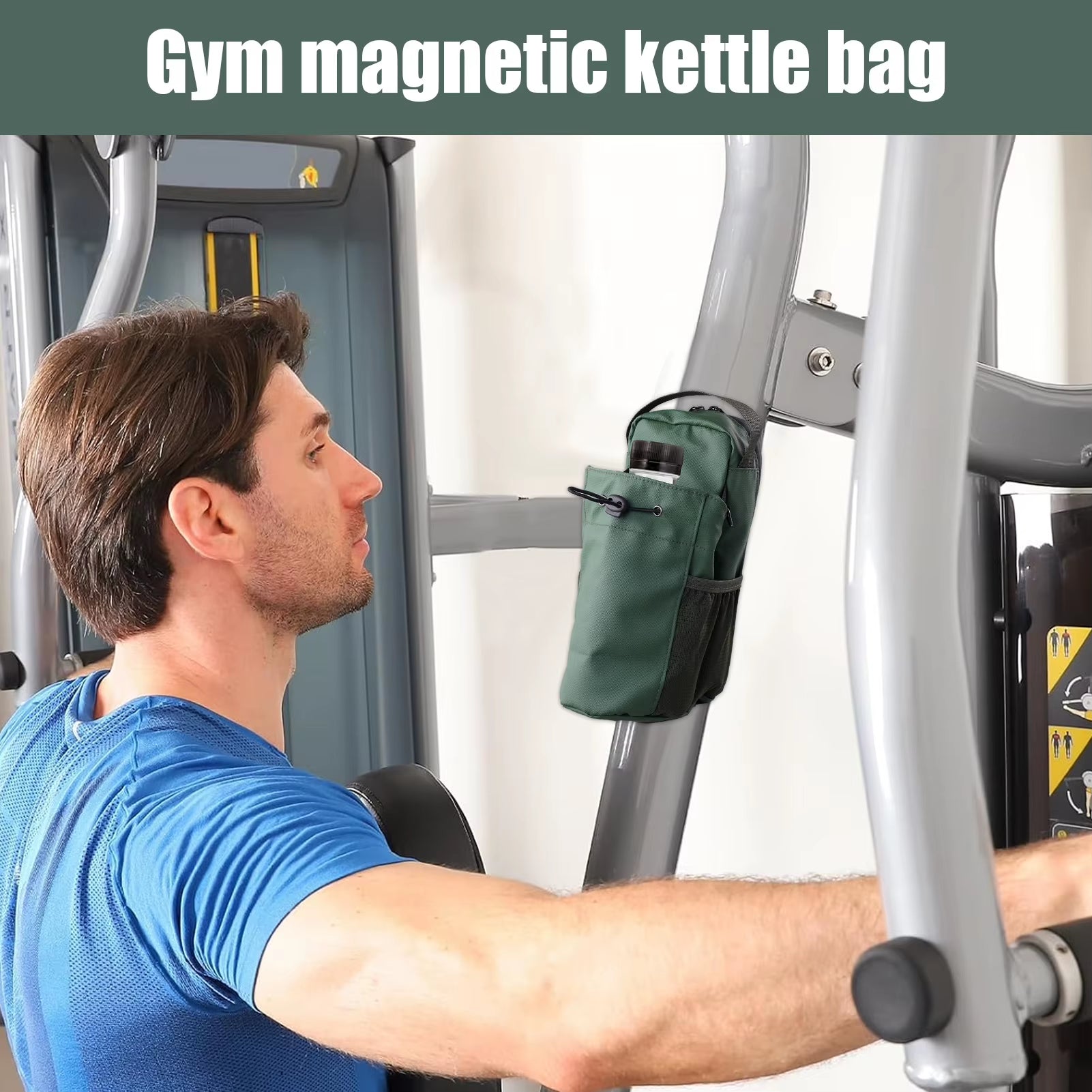 Magnetic Gym Sling Bag Water Bottle & Phone Holder Waterproof Crossbody Bag for Outdoor Sports Travel Fitness Accessories