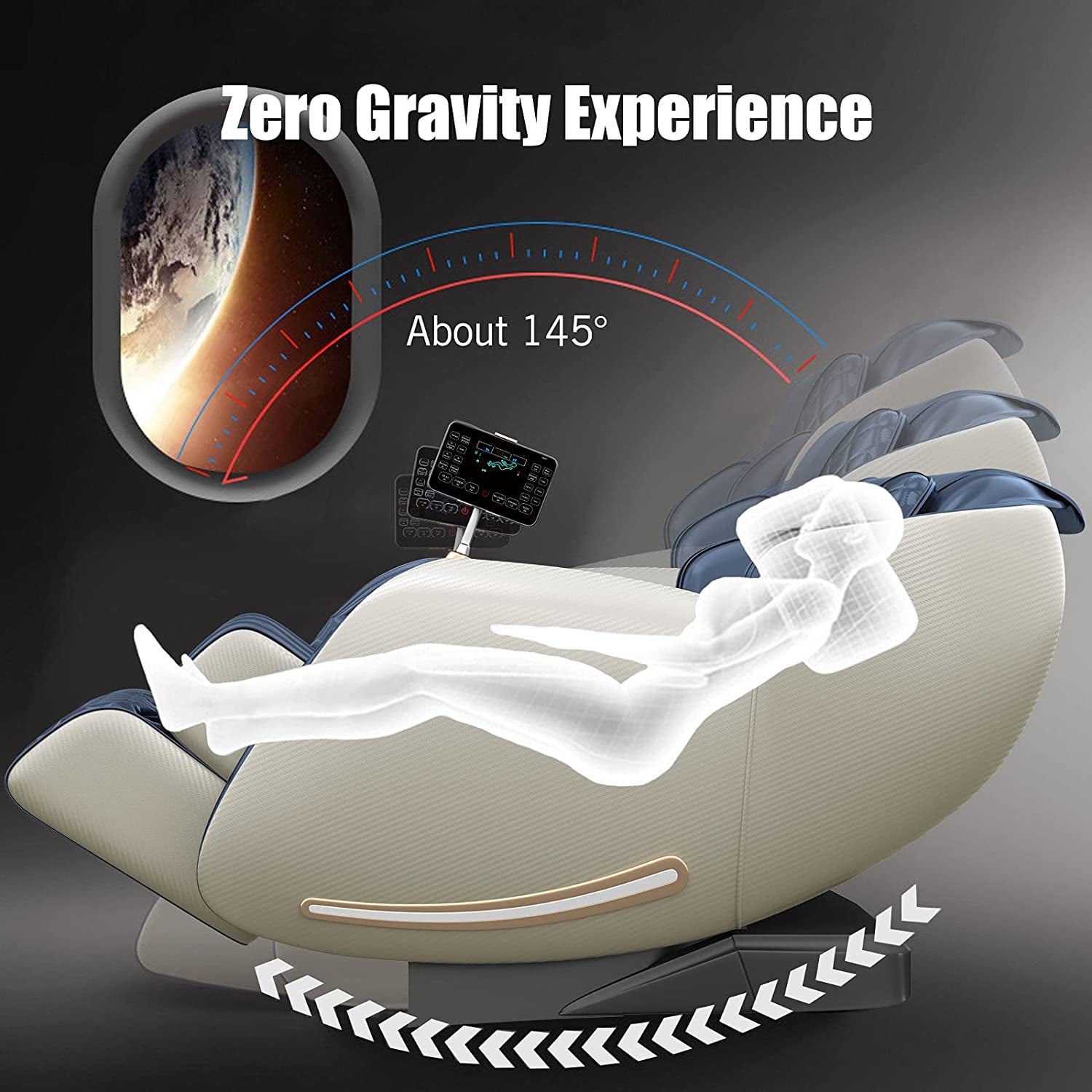, Full Body Zero Gravity SL Track, Shiatsu Massage Chair Recliner with Heat Body Scan Foot Roller, Favor-06