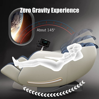 , Full Body Zero Gravity SL Track, Shiatsu Massage Chair Recliner with Heat Body Scan Foot Roller, Favor-06